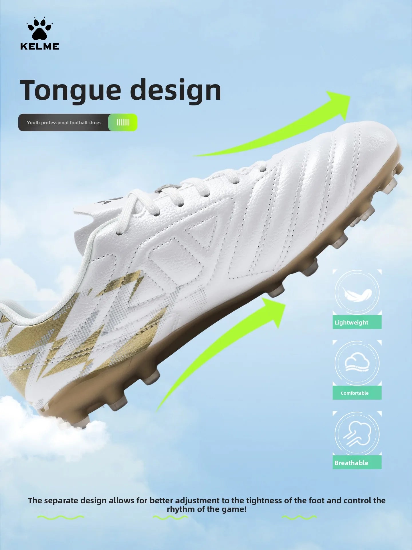 Botas de fútbol Kelme para hombre MG, botas de fútbol juveniles de tacos cortos, calzado de entrenamiento y competición profesional, botas de fútbol para niñas