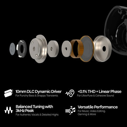 Linsoul Kiwi Ears Belle 10mm DLC Dynamic Driver IEM HiFi Earphones with Precision Meets Exciting Sound Signature