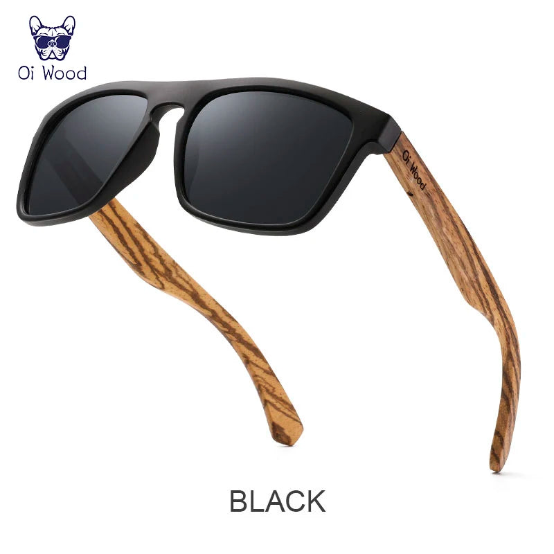 Oi Wood Women Sun glasses Square Sunglasses Wooden Eyeglasses polarized Red Lenses Mens Glasses