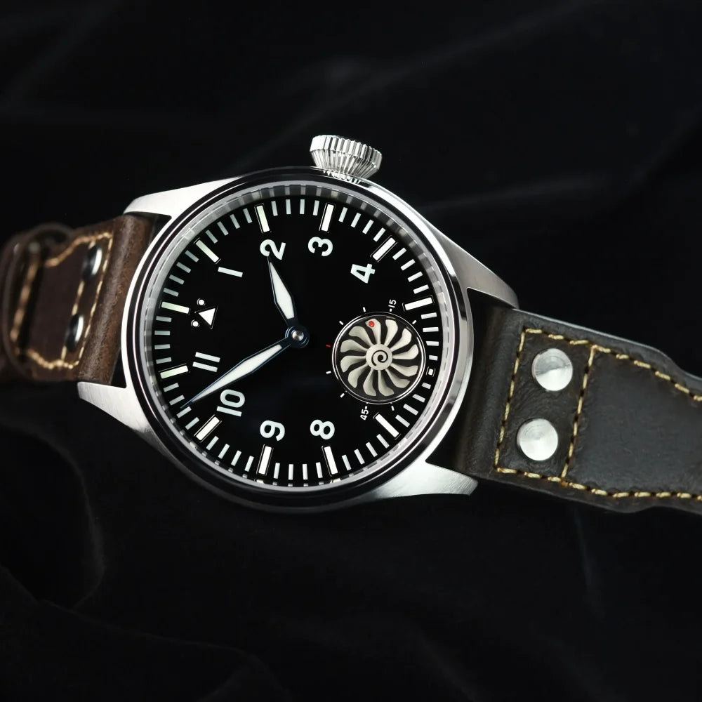 Hruodland 2025 Nuovo orologio meccanico da uomo Seagull ST3620 Retro Pilot 43MM BGW-9 luminoso, vetro zaffiro, turbina, Reloj Hombre