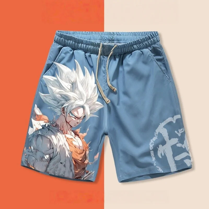 2026 Summer Dragon Ball Goku Ultra Instinct 3D Print Men's Shorts, Retro Street Quick Dry Oversized Casual Shorts Unisex