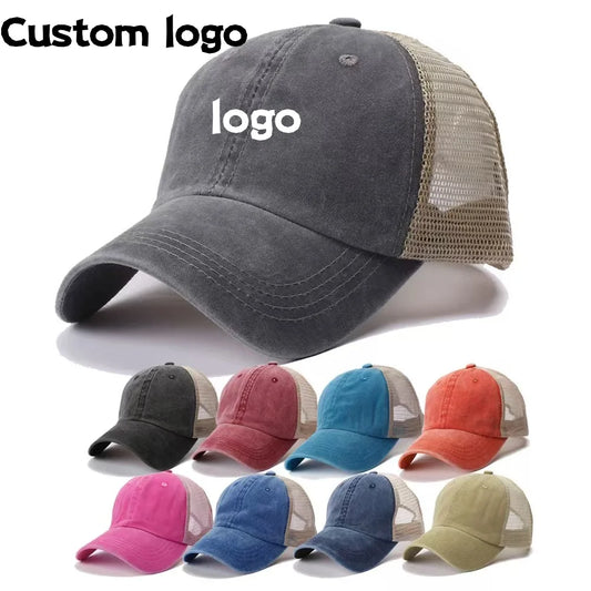 Printed personalized logo Baseball cap Summer cap Adult mesh cap Mesh cap Solid cap unisgender shade Spring Fall cap Hip Hop fit