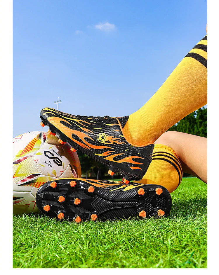Men Professional Football Boots Cleats Boys Soccer Shoes Ankle Support Cleats Youth Outdoor Match Training Sneakers Non-slip