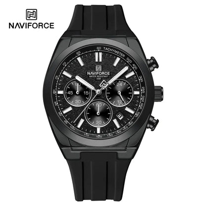 NAVIFORCE férfi karóra – Luxus és sportos stílus, kvarcmozgás, 24 órás kijelzés, dátumablak, kronográf, vízálló – Ajándékötlet férfiaknak