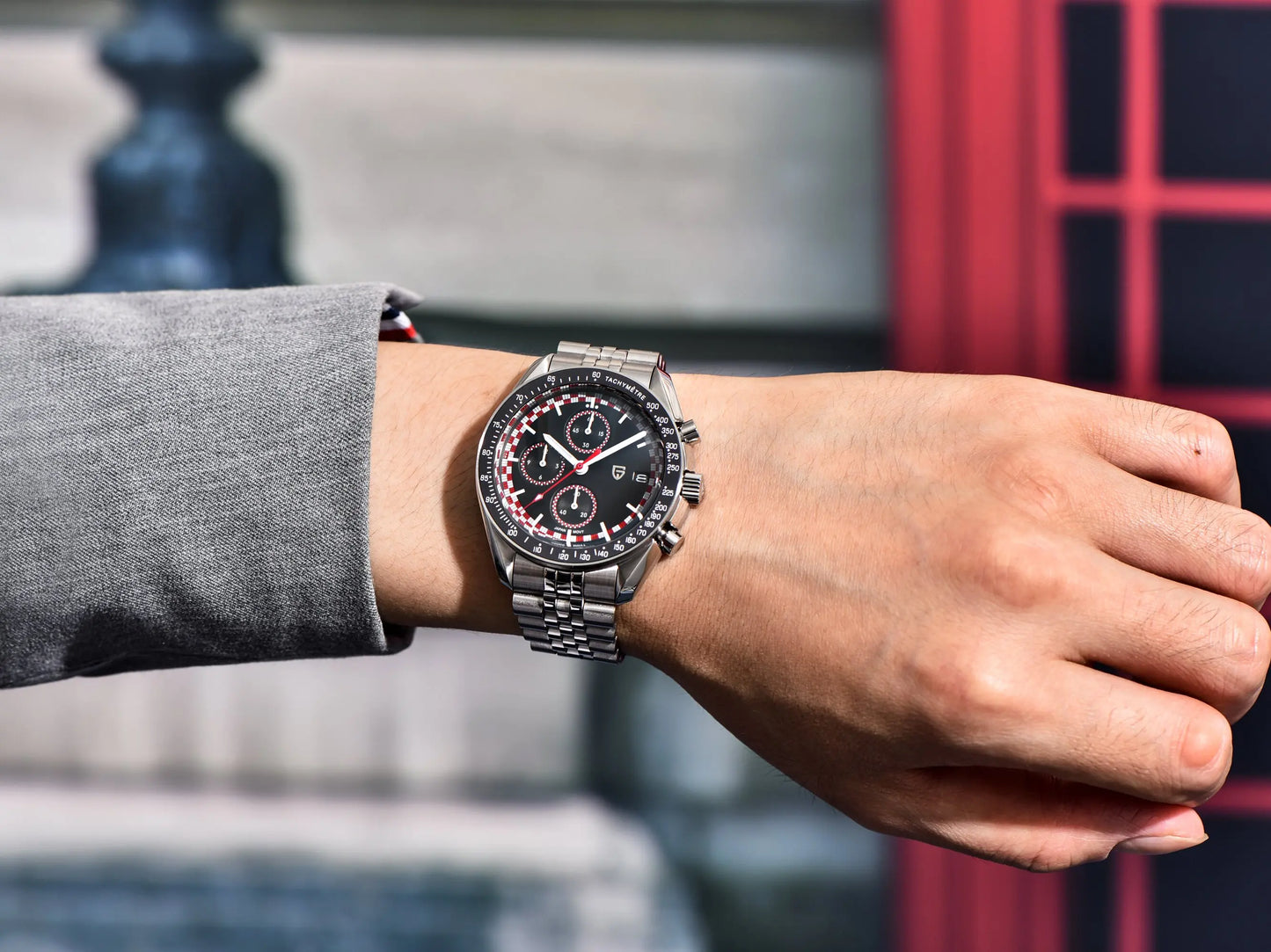 PAGANI DESIGN Top Luxury Men's Quartz Watch Business Elite VK67 Stainless Steel Sapphire Glass 100m Dive Calendar Luminous Watch