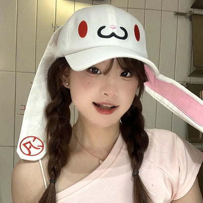 2025 NEW CUTE Long Rabbit Ear Hat Y2K Style Denim Blue Baseball Cap Fashion Hip-Pop Cap Couple Birthday Gifts