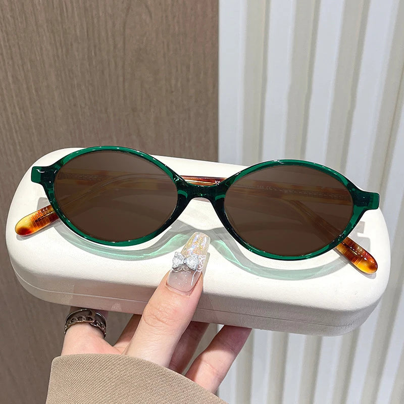 VICKY Simple Geometric Oval Small Frame Retro Design Women's Polarized Sunglasses UV Protection Customizable Prescription K9142