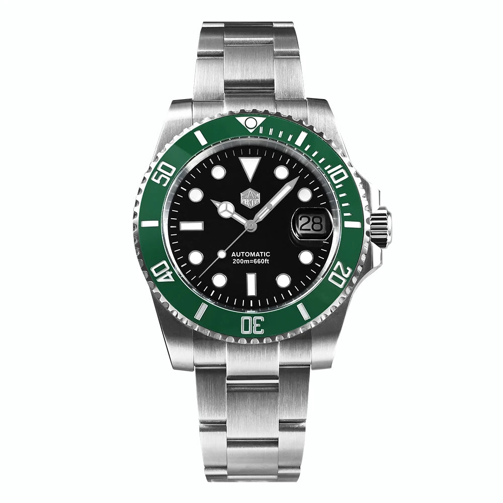 San Martin Watch New Upgraded Sub Men's PT5000 ST2130 Automatic Diving Watches with Ceramic Bezel 200m Waterproof Sapphire SN0017G