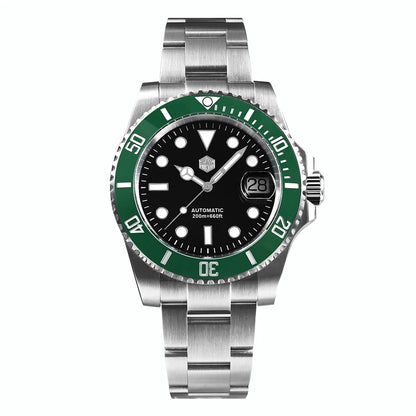 San Martin Watch New Upgraded Sub Men's PT5000 ST2130 Automatic Diving Watches with Ceramic Bezel 200m Waterproof Sapphire SN0017G