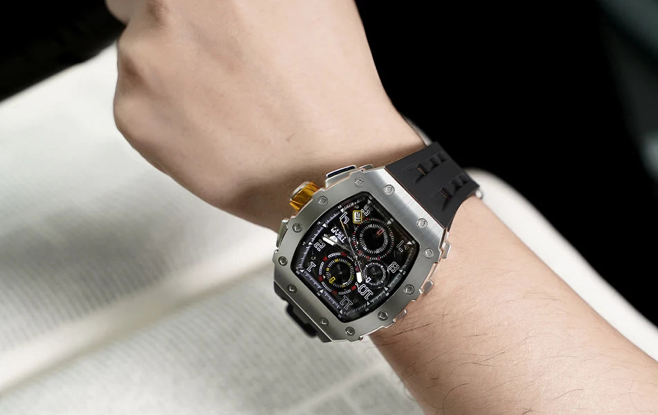 Reloj TSAR BOMBA New TB8204 para hombre, cronógrafo de cuarzo japonés, resistente al agua 50M, reloj de pulsera deportivo de moda, reloj masculino de lujo, regalo para hombre