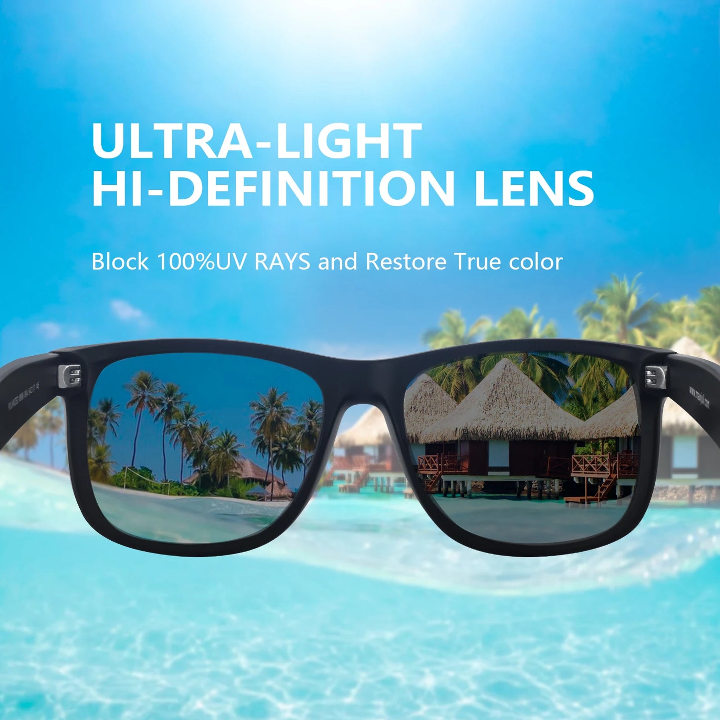JULI Polarized Sunglasses for Men Women Rectangular Sun Glasses Driving Running Fishing Male Glasses UV400 8806