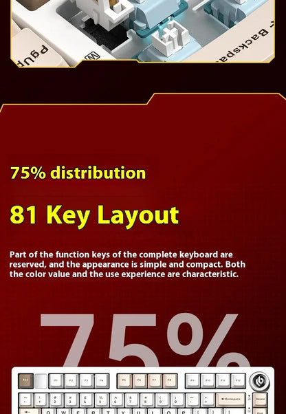 LEOBOG Hi75C Mechanical Keyboard 3Mode/Wired kit Hot Swap With Knob RGB Aluminium Alloy Gasket Hi75C Keyboard Kit PC Custom Gift