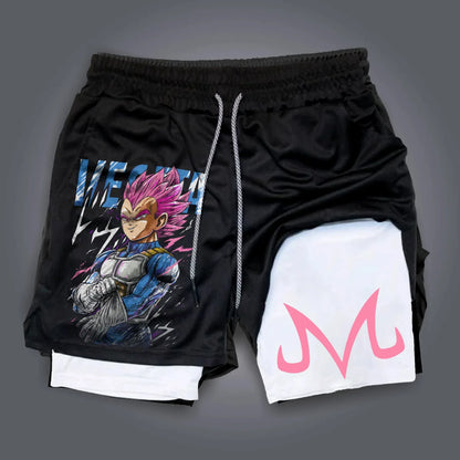 Dragon Ball Peripheral Printing Double-layer Shorts GOKU American Sports Comfortable Fashion Summer Men's Loose Breathable Pants