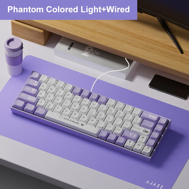 AJAZZ AK680 65% Wireless Mechanical Keyboard ABS Keycap Hot Swap Gamer Keyboard Custom Gasket Gaming Accessories for PC Laptop
