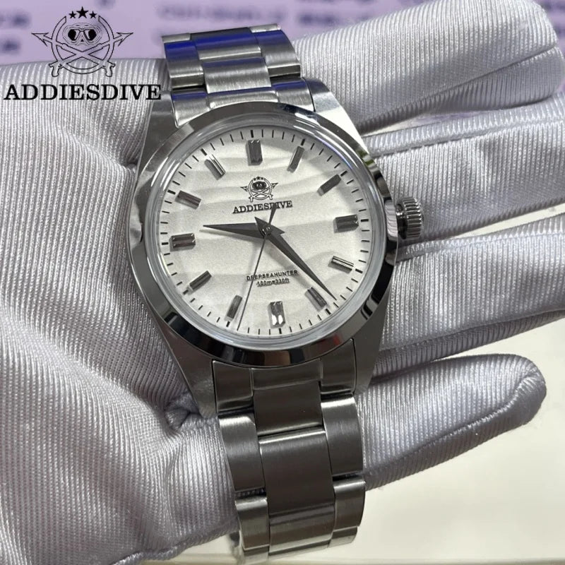 ADDIESDIVE HOT AD2030 36mm Men's Watch No Logo Sports Bubble Mirror Pot Cover Glass 10Bar Quartz Wristwatches