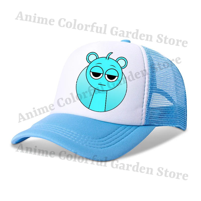 Sprunki Parent-child Baseball Cap Anime Cartoon Hip Hop Flat Caps Men Women Kids Summer Fashion Sunshade Breathable Hats Gifts