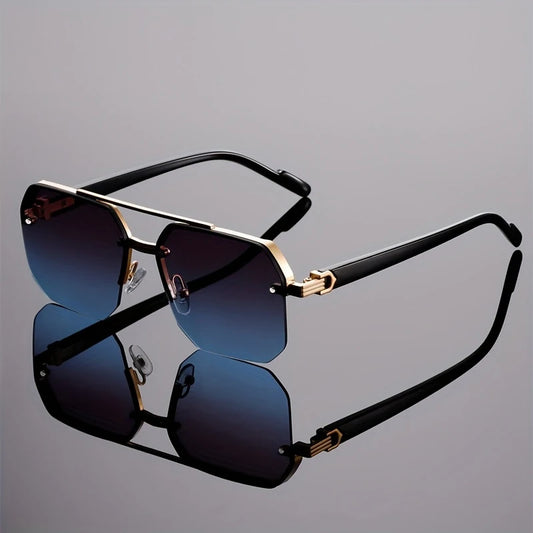 2026New Man Woman Sun Glasses Fashion Versatile UV400 Sunglasses High Quality Half-Frame Shades Unisex Double Beam Design Sunnie