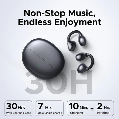UGREEN ClipBuds Open-Ear Wireless Bluetooth 6.0 Earbuds with 4 Mic Clear Call, 30H Playtime Clip-On Earphones, Waterproof Sport Headphones