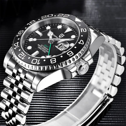 PAGANI DESIGN Men Watch GMT40mm Mechanical Watch Top Brand Sapphire Glass Stainless Steel Waterproof Clock RelogioMasculino gift