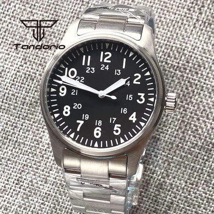 Tandorio 39mm Diving Pilot Automatic Watch for Men NH35/PT5000/Miyota8215 Movement AR Sapphire Crystal 20BAR Waterproof Luminous