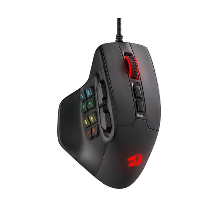Redragon M811 Aatrox MMO-Gaming-Maus, kabelgebundene RGB-Gamer-Maus mit 15 programmierbaren Tasten und ergonomischer, natürlicher Griffform