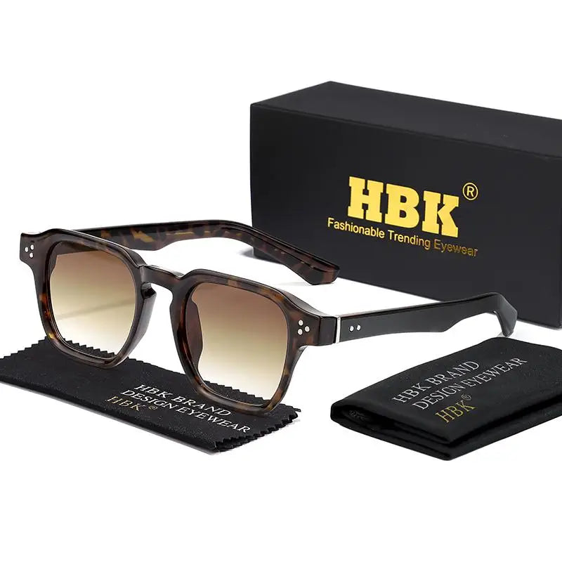 HBK New Fashion Sunglasses men Vintage Square Gradient Sun Glasses Outdoor Sports Party Vacation Travel Driving Eyeglasses