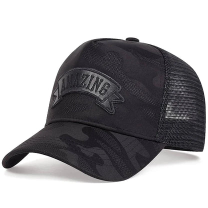 Unisex AMAZING bogstavbroderede baseballkasketter til forår og sommer, udendørs, justerbare, afslappede hatte, solbeskyttelseshatte
