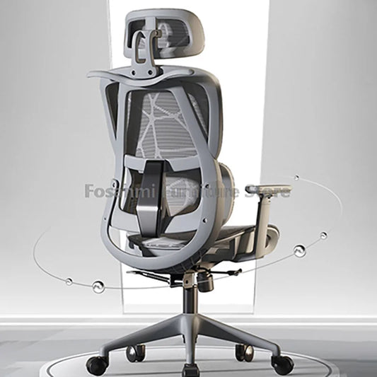 Silla de oficina ergonómica para ordenador con malla transpirable, reposabrazos, soporte lumbar ajustable, reposacabezas y diseño para escritorio, hogar y gaming