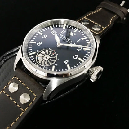 Hruodland 2025 Nuovo orologio meccanico da uomo Seagull ST3620 Retro Pilot 43MM BGW-9 luminoso, vetro zaffiro, turbina, Reloj Hombre