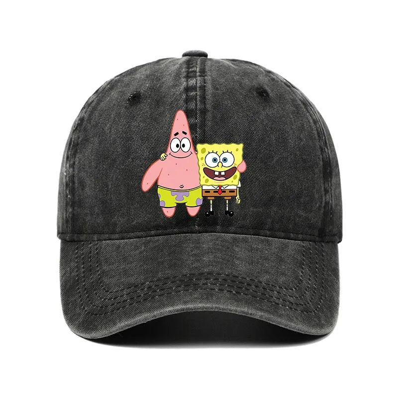 Fashion Cute SpongeBobs Baseball Cap Movie Cartoon Role Adult Men Women Sport Casual Sunshade Adjustable Anime Peaked Mesh Hat