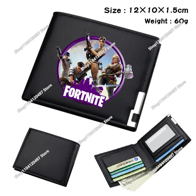 Fortnites Wallets for Kids Anime Fortress Night Wallet Cartoon Card Holder Bag Leather Short Purse Fashion Fold Purses Boys Gift