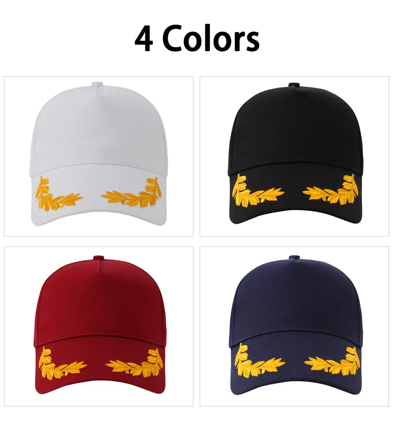 Customized logo printed men's baseball cap casual cap wheat ear men's solid color snap cap sports cap women's baseball cap