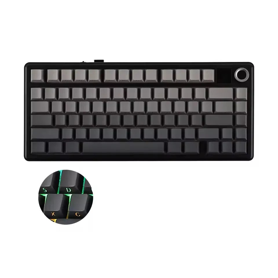 AULA F75 MAX mechanische Gaming-Tastatur 2.4G kabellos/BT/kabelgebundene Tastatur, Hot-Swap, RGB, 75%, 81 Tasten, Büro-Tastatur mit TFT-Bildschirm