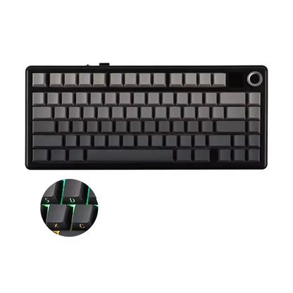AULA F75 MAX mechanische Gaming-Tastatur 2.4G kabellos/BT/kabelgebundene Tastatur, Hot-Swap, RGB, 75%, 81 Tasten, Büro-Tastatur mit TFT-Bildschirm