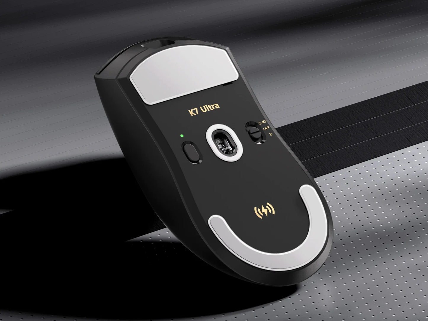 Mouse gaming wireless MCHOSE K7 Ultra PAW3950 con doppio polling rate 8K, leggero, dock di ricarica wireless magnetica, per esport e ufficio
