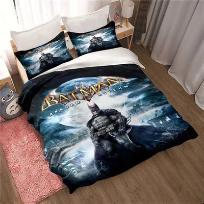 3D-gedrucktes B-Batman-Bettwäsche-Set, Cartoon-Bettbezug und Kissenbezüge, mehrere Größen, Schlafzimmerdeko, Geschenk für Jugendliche und Erwachsene