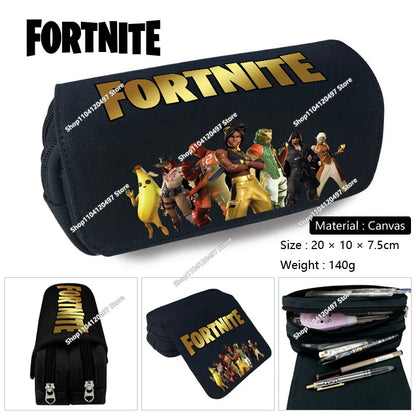 Fortnite Federmäppchen für Kinder – multifunktionale Schreibwarenbox, große Kapazität, doppellagige Schreibwarentasche