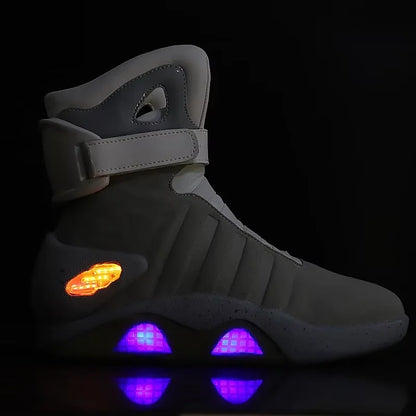 Men Remote Control LED Mag Shoes Fashion Light-Up Sneakers Air Shoes USB Rechargeable Shoes Back To The Future Boots 1989
