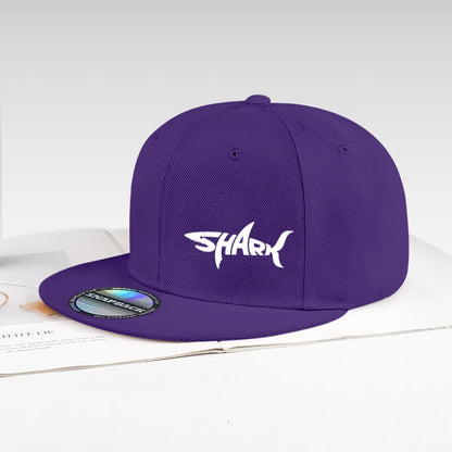 Shark Letter Print Flat-Brim Cap | Hip-Hop Street Style | Adjustable Size | Everyday Sports & Casual Flat-Brim Baseball Cap