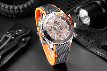 PAULAREIS P Reloj mecánico automático de lujo para hombre, cuerda automática, correa de caucho, resistente al agua, luminoso, con fecha, reloj de moda para hombre