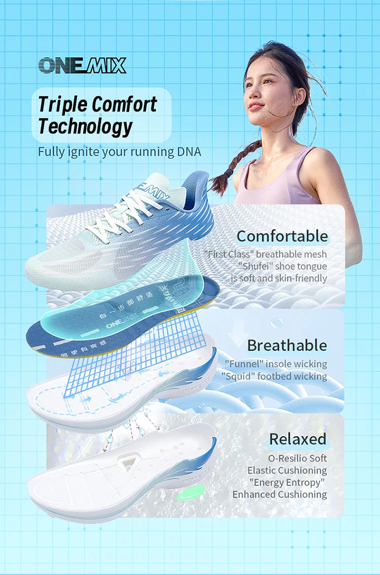 Onemix 2026 Wind Wings Breathable Speed Running Shoes for Men, Marathon Sports Casual Shoes for Women, Lightweight Men’s Outdoor Jump Rope Shoes