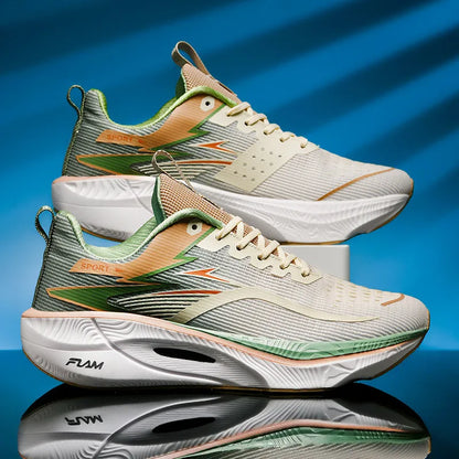 Scarpe sportive da running Marathon da uomo, con piastra in carbonio, cuscino d’aria, traspiranti e leggere, sneakers atletiche da donna comode e antiscivolo