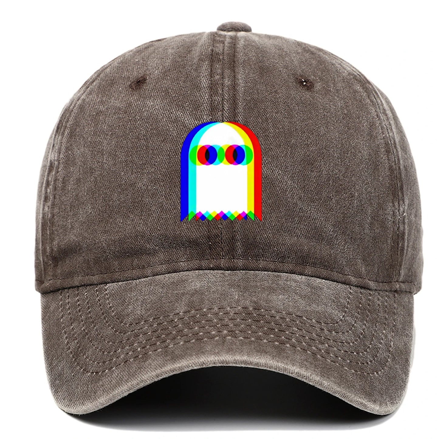 Colorful ghost print baseball cap suitable for daily dressing up and Halloween parties, adjustable outdoor sun protection hat