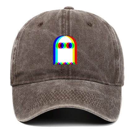 Colorful ghost print baseball cap suitable for daily dressing up and Halloween parties, adjustable outdoor sun protection hat