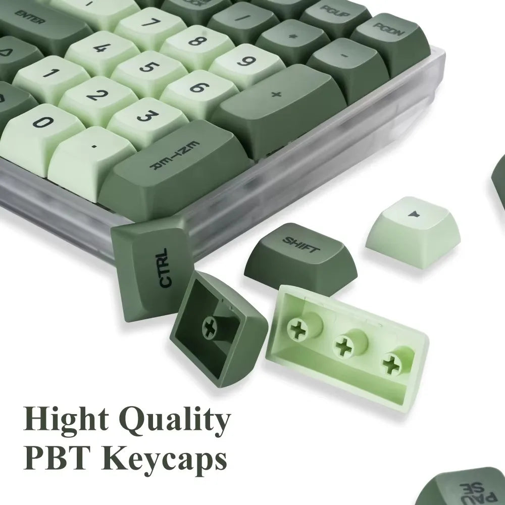 Set di keycap XDA PBT da 125 tasti Matcha Green per tastiera meccanica a 61/64/68/75/87/98/104/108 tasti per Cherry/Gateron/Otemu/Kailh