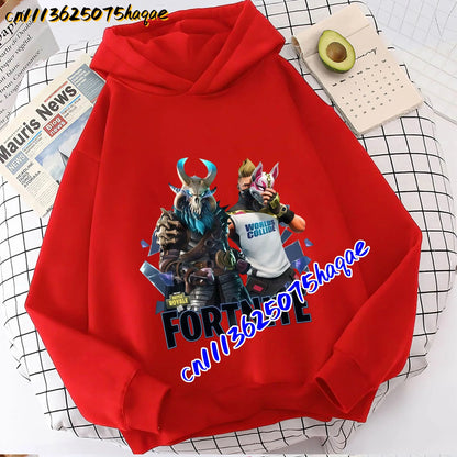 FORTNITED Kinder-Langarm-Hoodie für Mädchen und Jungen, Streetwear, Pullover-Sweatshirt für Babys, Anime-Mode, Kinderoberteil, Geschenk