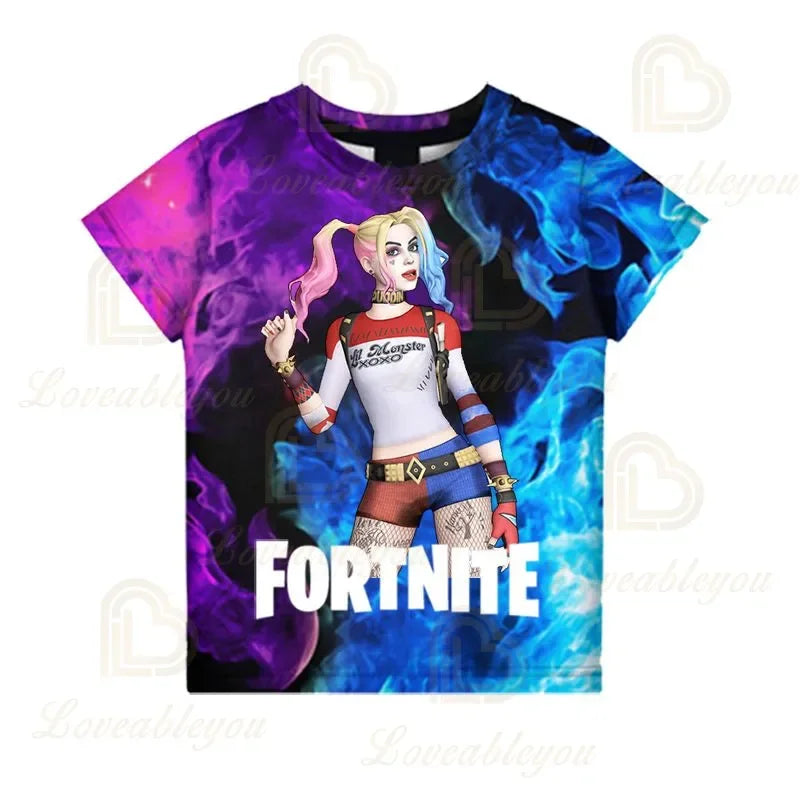 Fortnite Victory Game 3D-T-Shirt für Babys, Harajuku-T-Shirt für Kinder, süße Battle-Royale-Hero-Oberteile für Jungen und Mädchen