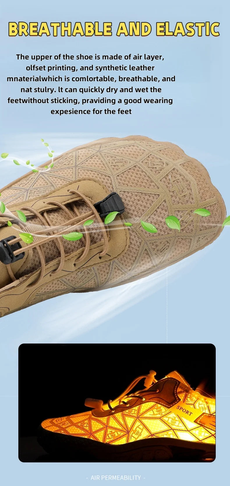 Barefoot shoes, quick-drying non-slip outdoor men's lightweight wading shoes, suitable for beaches, hiking, fitness, sports shoes size 36-4