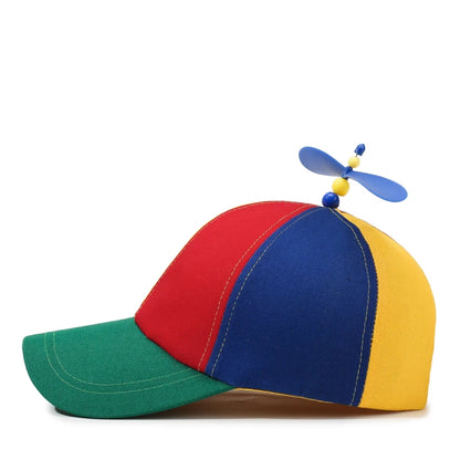 New Spring & Autumn Bamboo Dragonfly Propeller Fashion Color-Block Baseball Cap – Outdoor Sun Protection Hat