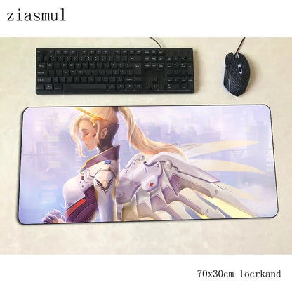 Alfombrilla de ratón Overwatch de dibujos animados para ordenador, 700x300x3mm, alfombrilla gaming grande Indie Pop para teclado, juegos de PC y escritorio gamer